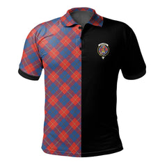 Clan Galloway Red Tartan Polo Shirt Half of Me - Cross Style GQ66 Galloway Red Tartan Tartan Polo   