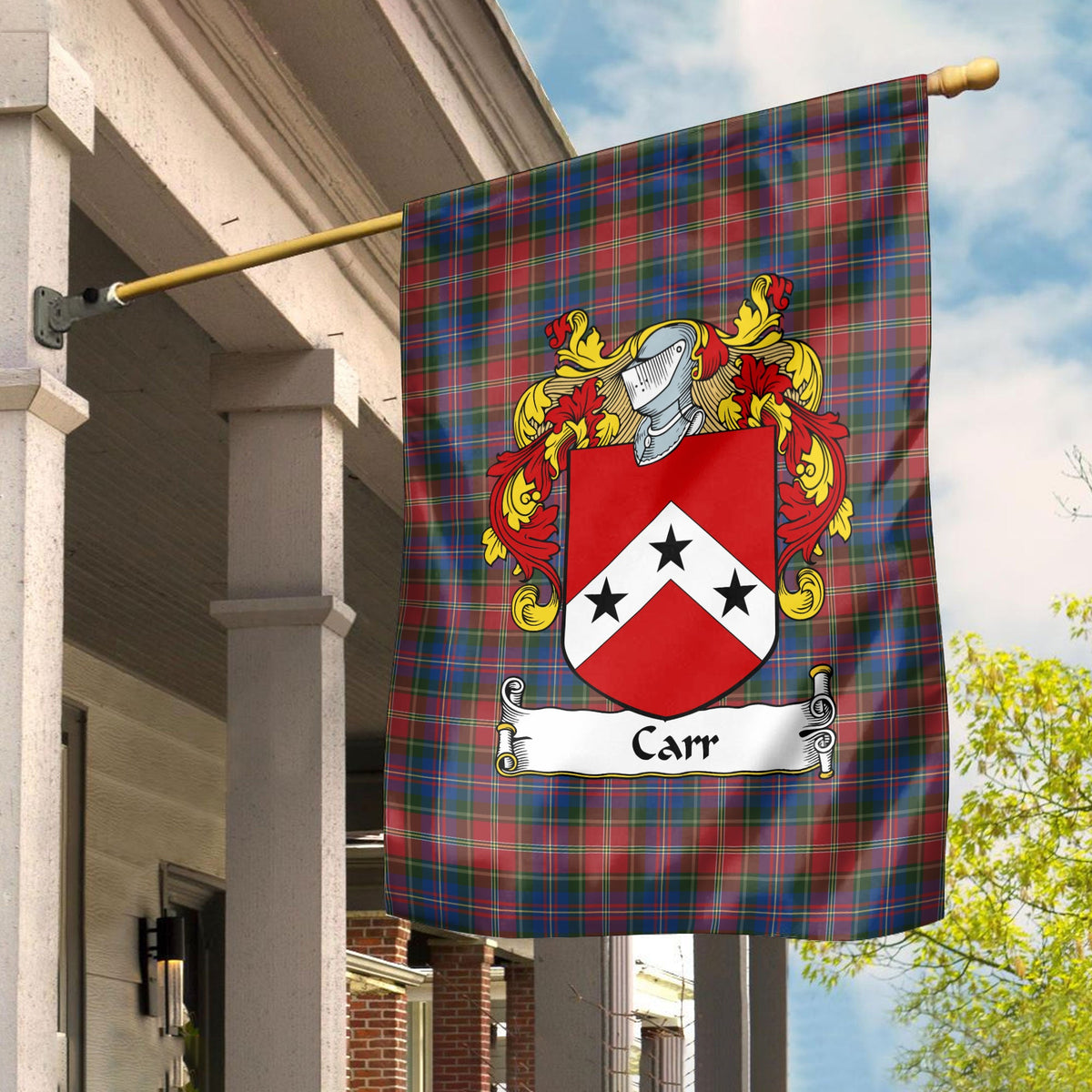 Clan Carr Tartan Crest Garden Flag UR92 Clan Hall Tartan Today   