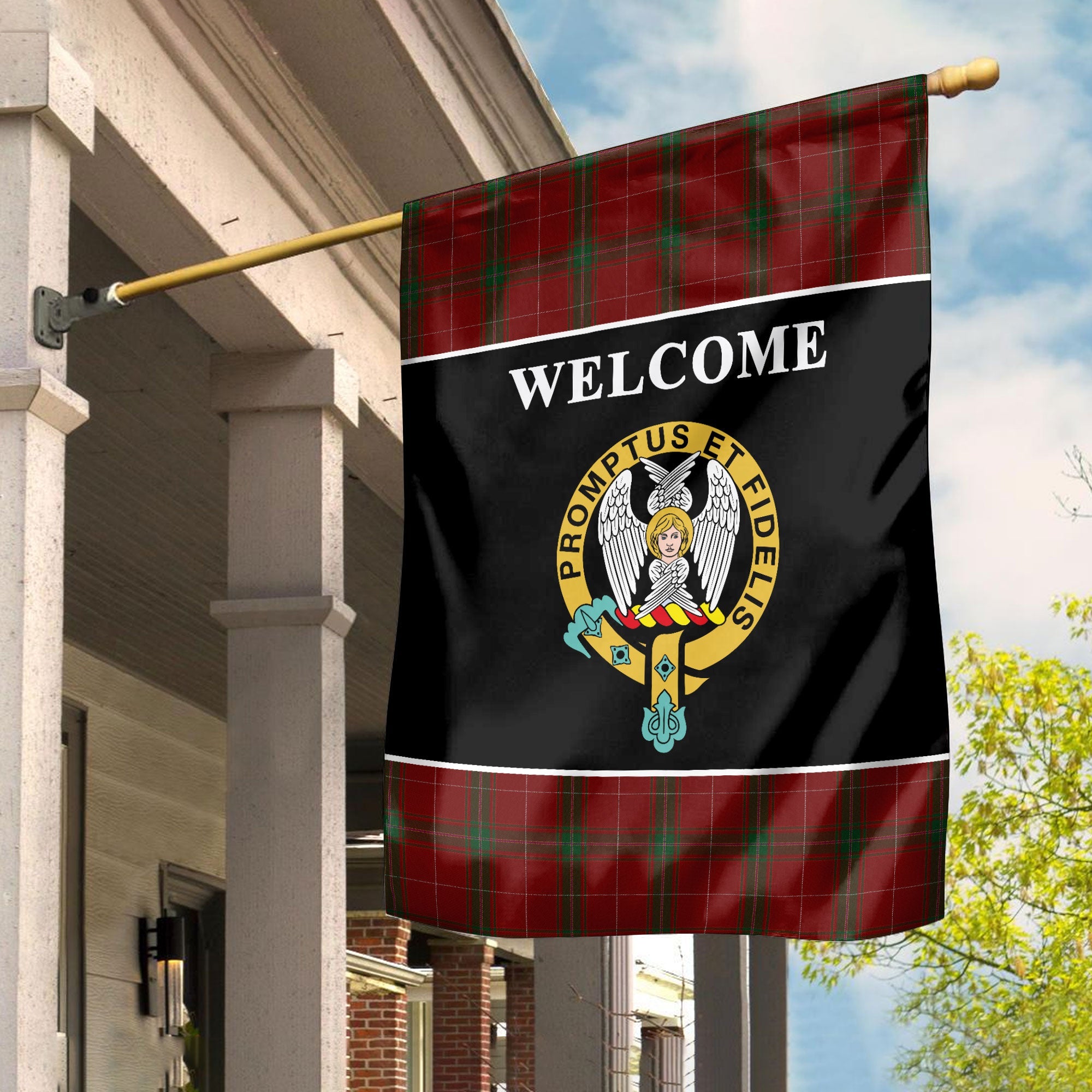 Clan Carruthers Tartan Crest Black Garden Flag MM82 Clan Carruthers Tartan Today   