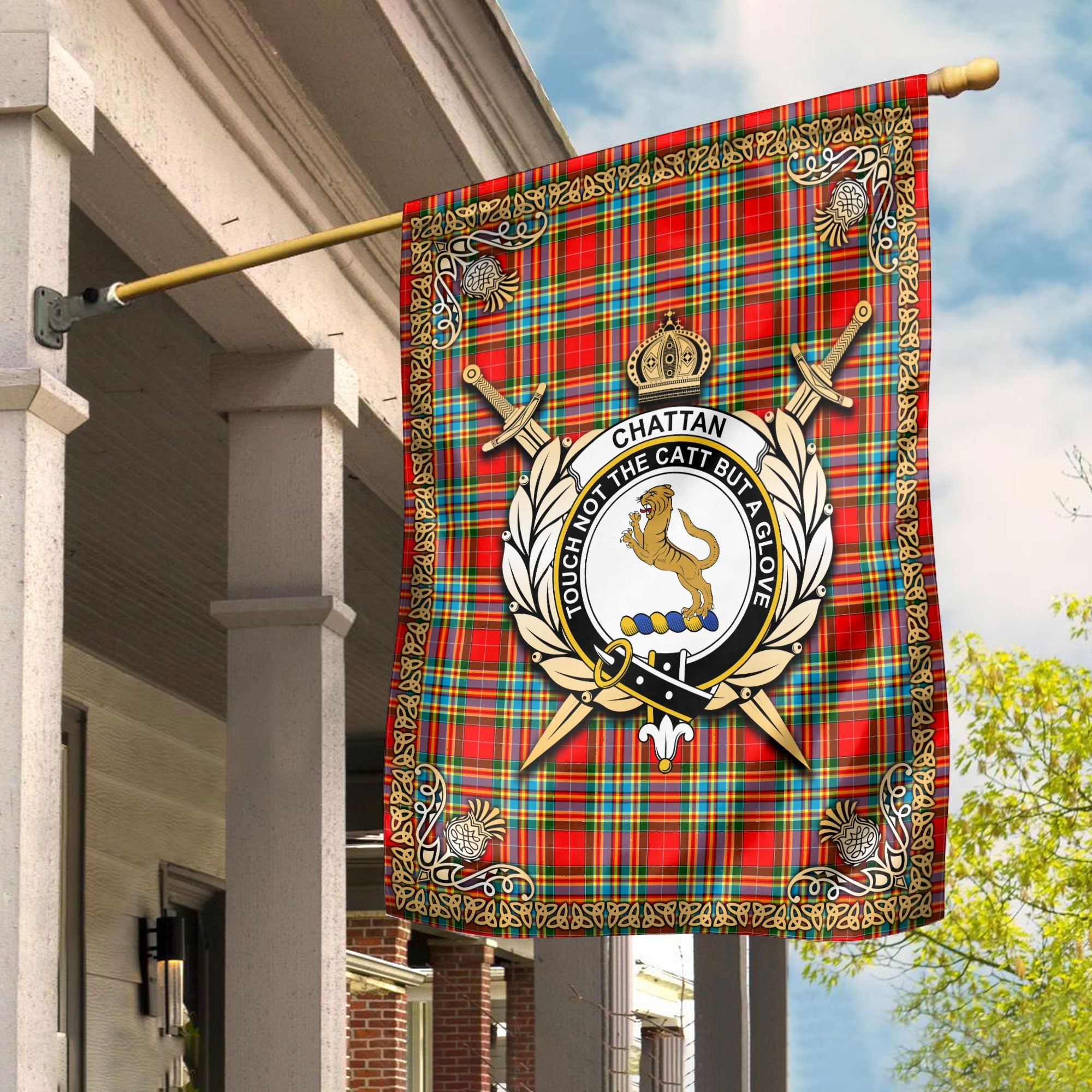 Clan Chattan Tartan Crest Garden Flag  - Celtic Thistle  MX36 Clan Chattan Tartan Today   