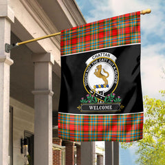 Clan Chattan Tartan Crest Garden Flag  - Welcome  AN22 Clan Chattan Tartan Today   