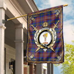 Clan Chisholm Hunting Modern Tartan Crest Garden Flag  - Celtic Thistle  MO83 Clan Chisholm Tartan Today   