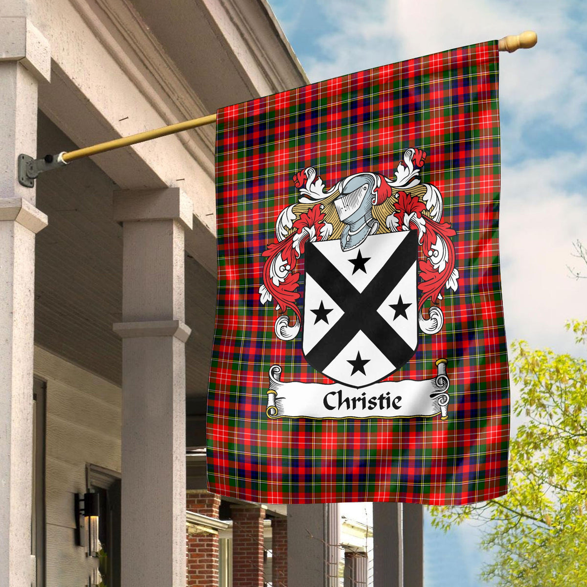 Clan Christie Tartan Crest Garden Flag OJ39 Clan Christie Tartan Today   