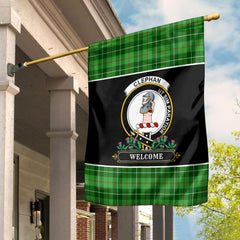 Clan Clephan (or Clephane) Tartan Crest Garden Flag  - Welcome  IA88 Clan Clephan Tartan Today   