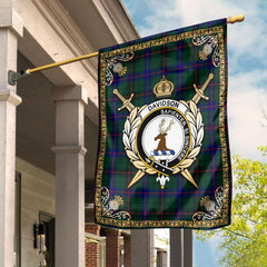 Clan Davidson Modern Tartan Crest Garden Flag  - Celtic Thistle  BN64 Clan Davidson Tartan Today   