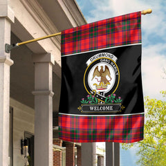 Clan Drummond Modern Tartan Crest Garden Flag  - Welcome  QQ85 Clan Drummond Tartan Today   