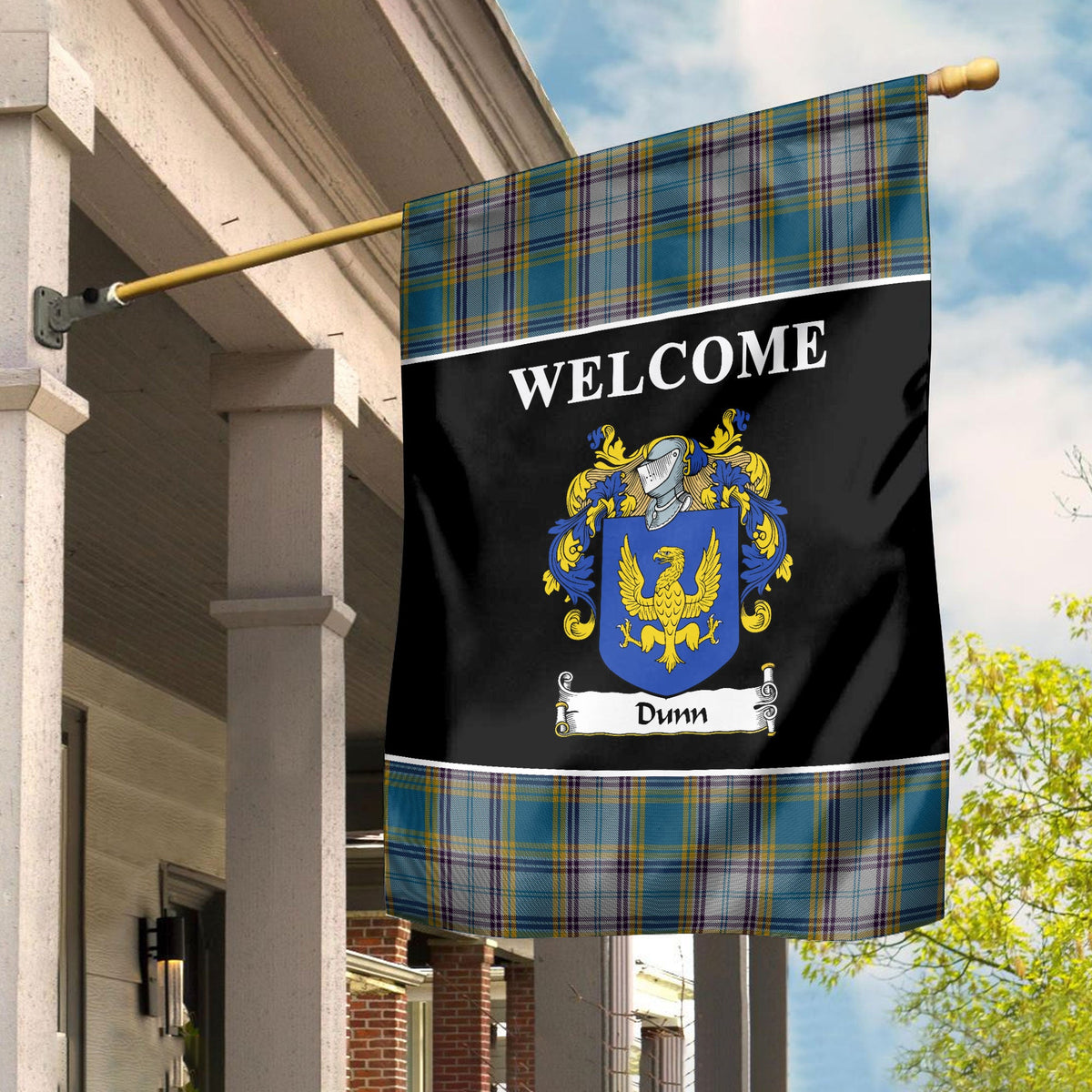 Clan Dunn Tartan Crest Black Garden Flag PG58 Clan Garden Tartan Today   