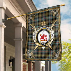 Clan Farquharson Weathered Tartan Crest Garden Flag  - Celtic Thistle  BV63 Clan Farquharson Tartan Today   