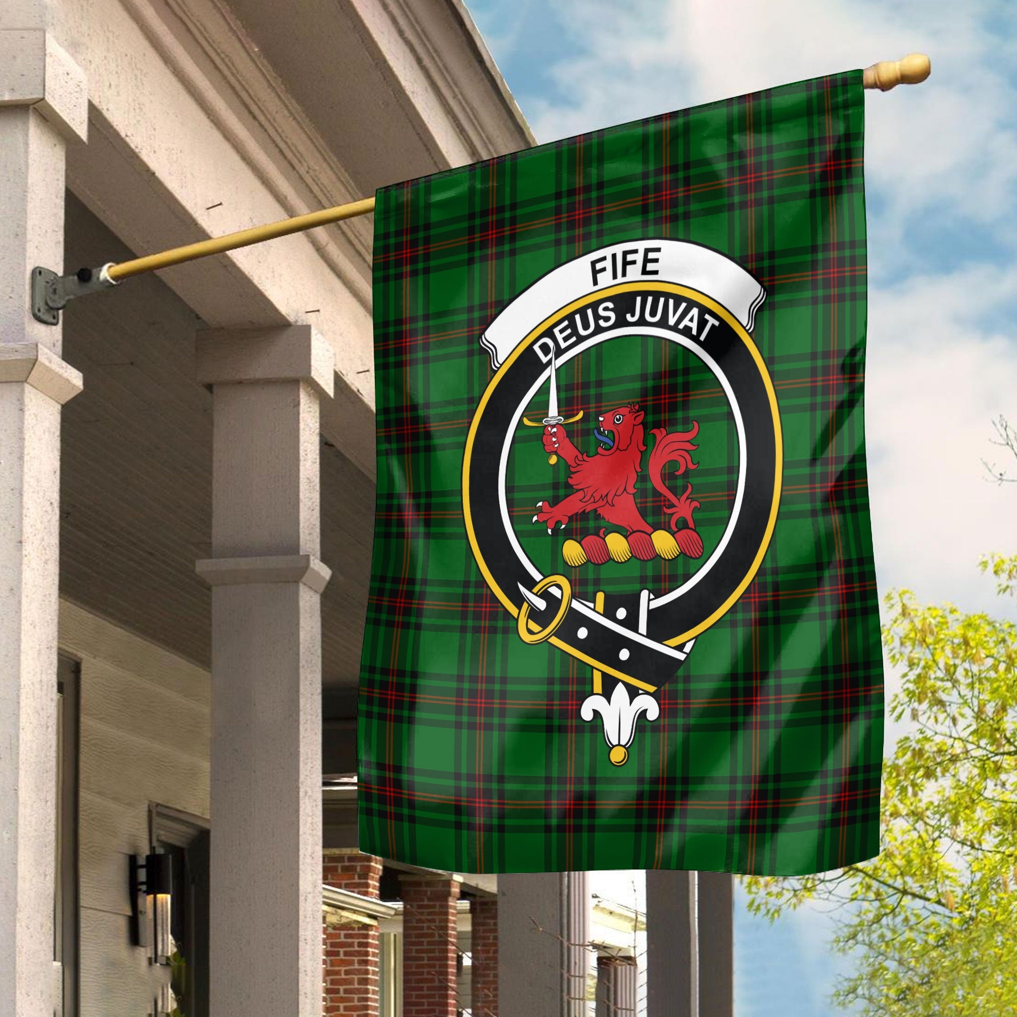 Clan Fife District Tartan Crest Garden Flag KE16 Clan Garden Tartan Today   