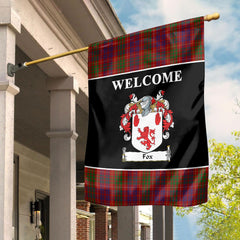 Clan Fox Red Tartan Crest Black Garden Flag ZW38 Clan Garden Tartan Today   