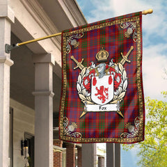 Clan Fox Red Tartan Crest Garden Flag  - Celtic Thistle  IW89 Clan Garden Tartan Today   