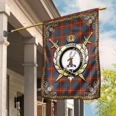 Clan Fraser (of Lovat) Ancient Tartan Crest Garden Flag  - Celtic Thistle  PJ75 Clan Fraser Tartan Today   