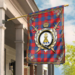 Clan Galloway Red Tartan Crest Garden Flag  - Celtic Thistle  AR47 Clan Galloway Tartan Today   