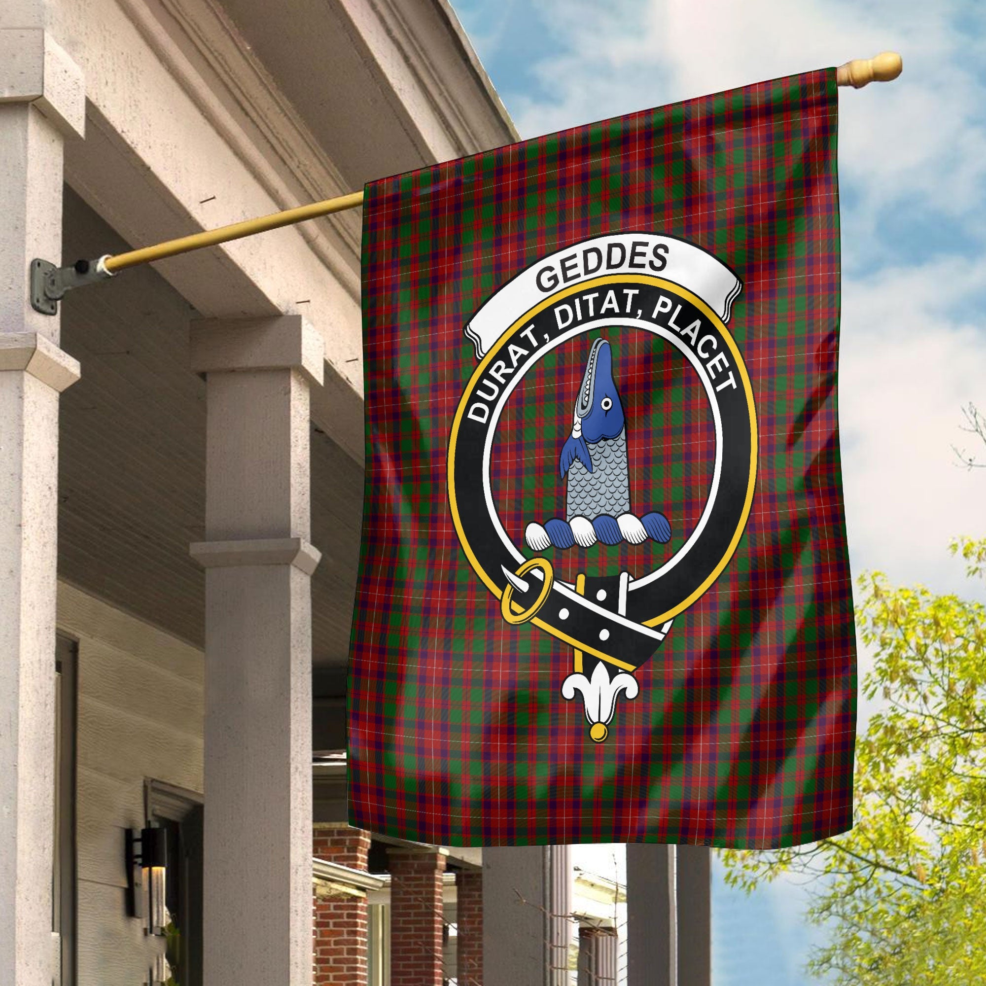 Clan Geddes Tartan Crest Garden Flag JA98 Clan Ged Tartan Today   