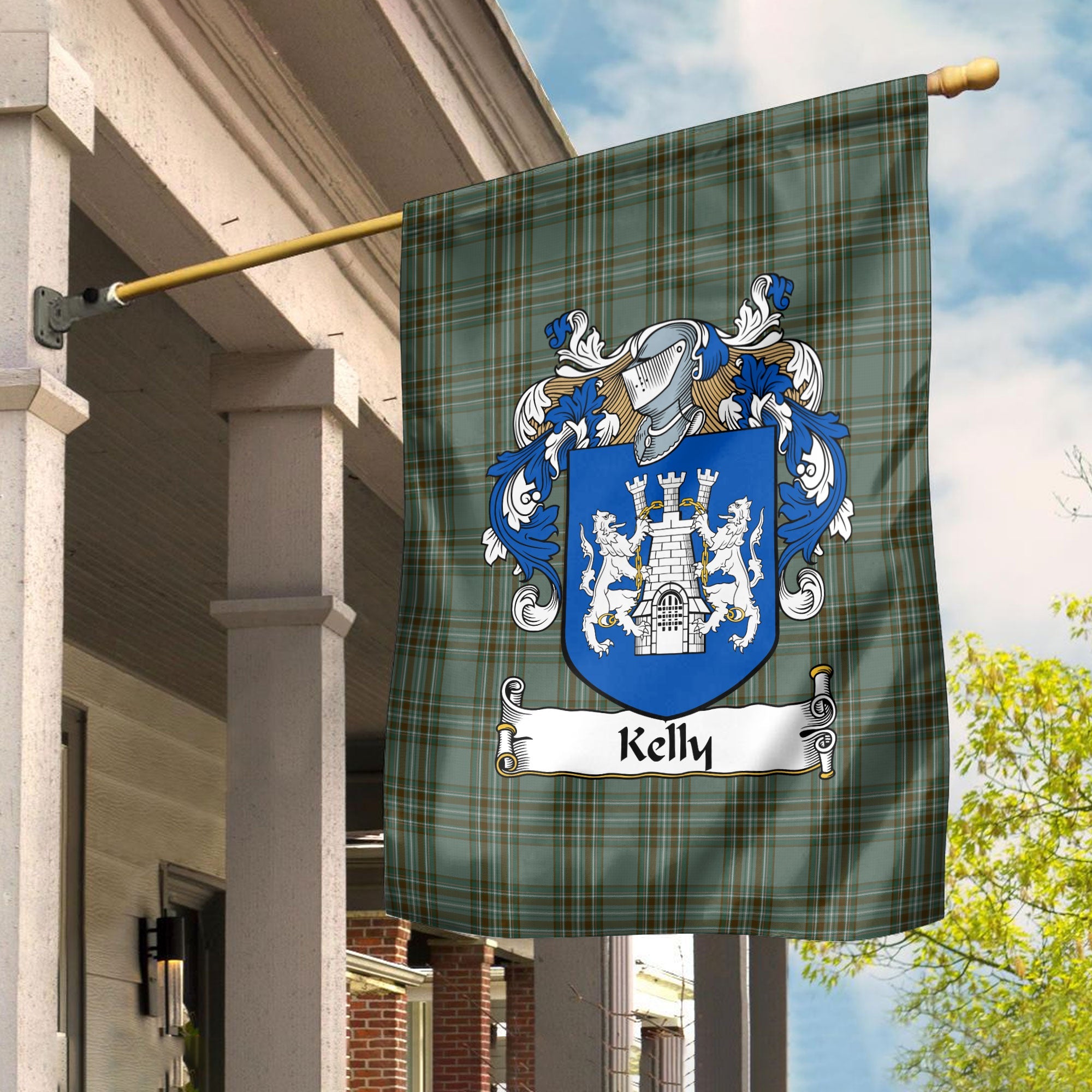 Clan Kelly Dress Tartan Crest Garden Flag BI25 Clan Kelly Tartan Today   