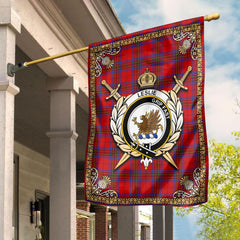 Clan Leslie Modern Tartan Crest Garden Flag  - Celtic Thistle  RY14 Clan Leslie Tartan Today   