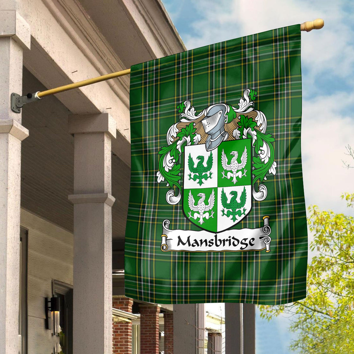 Clan Clan Mansbridge Tartan Crest Garden Flag VC63 Clan Garden Tartan Today   