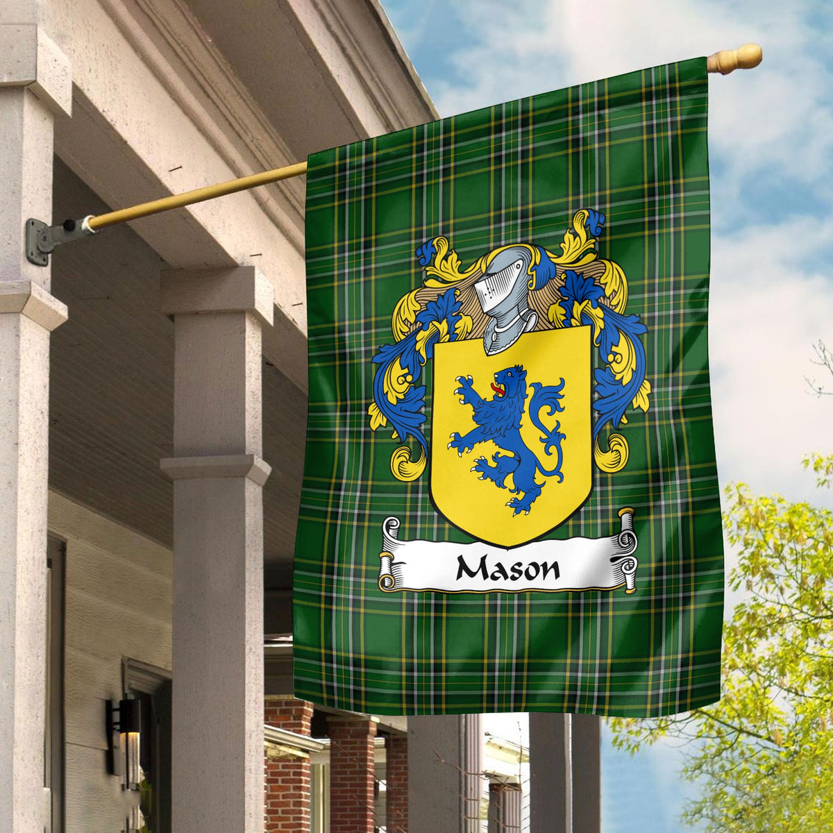 Clan Clan Mason Tartan Crest Garden Flag LI68 Clan Garden Tartan Today   