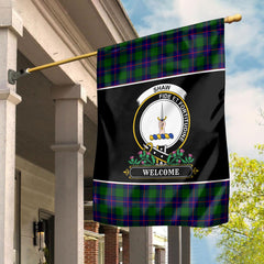 Clan Shaw Modern Tartan Crest Garden Flag  - Welcome  OE43 Clan Shaw Tartan Today   