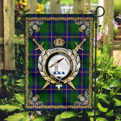 Clan Carmichael Modern Tartan Crest Garden Flag  - Celtic Thistle  RE46 Clan Carmichael Tartan Today   