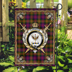 Clan Carnegie Modern Tartan Crest Garden Flag  - Celtic Thistle  MB45 Clan Carnegie Tartan Today   