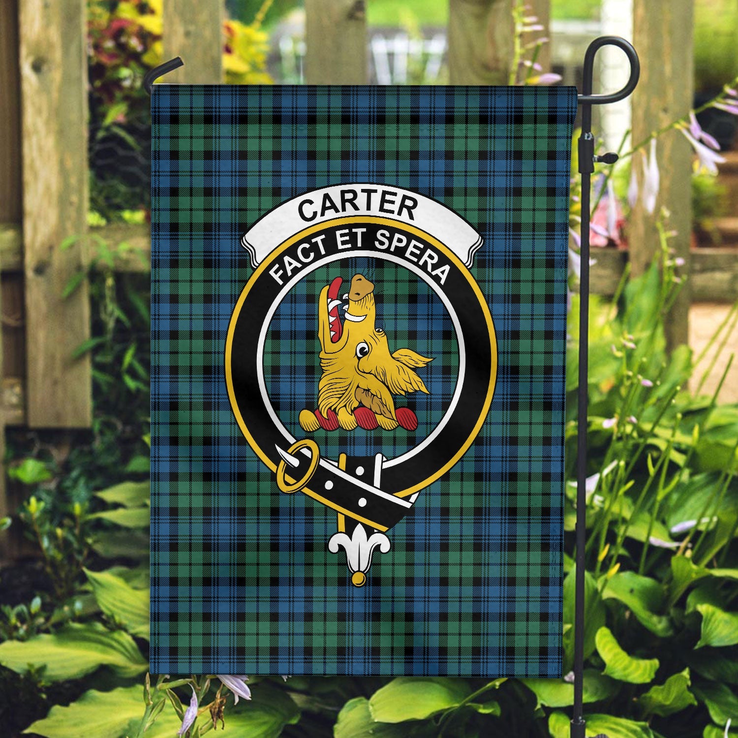 Clan Carter Tartan Crest Garden Flag ON84 Clan Hall Tartan Today   