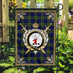 Clan Colquhoun Modern Tartan Crest Garden Flag  - Celtic Thistle  PW64 Clan Colquhoun Tartan Today   