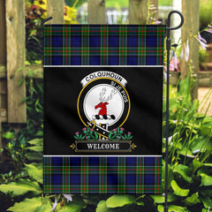 Clan Colquhoun Modern Tartan Crest Garden Flag  - Welcome  FM62 Clan Colquhoun Tartan Today   