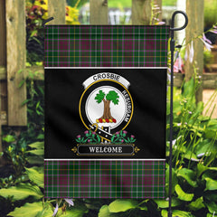 Clan Crosbie (or Crosby) Tartan Crest Garden Flag  - Welcome  BI10 Clan Crosbie Tartan Today   