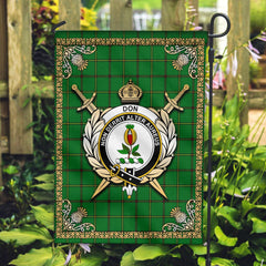 Clan Don Tartan Crest Garden Flag  - Celtic Thistle  KK51 Clan Don Tartan Today   