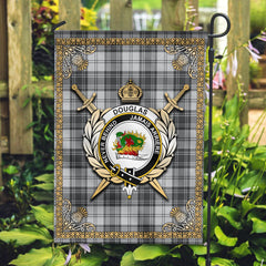 Clan Douglas Grey Modern Tartan Crest Garden Flag  - Celtic Thistle  JA62 Clan Douglas Tartan Today   