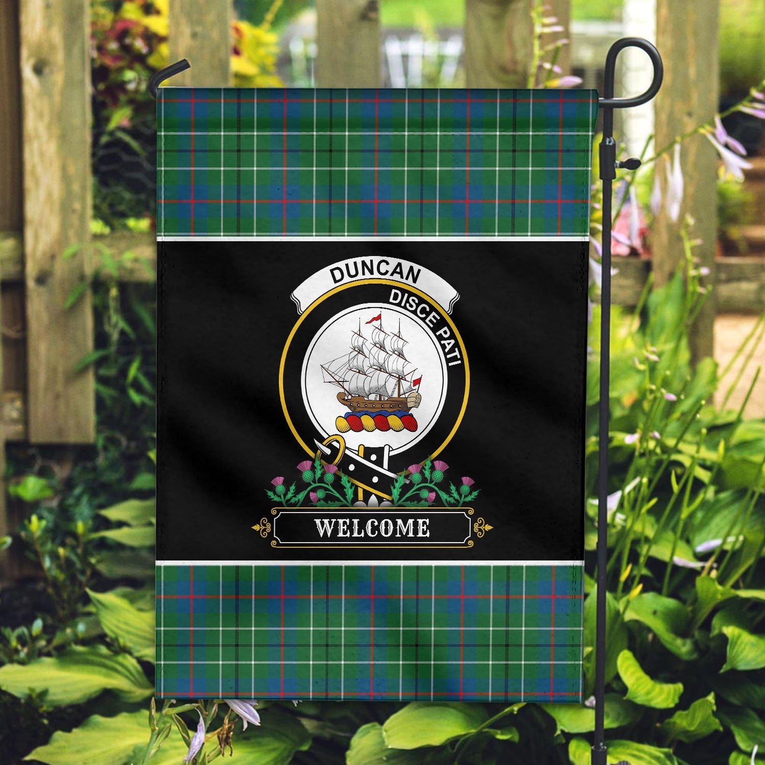Clan Clan Duncan Ancient Tartan Crest Garden Flag  - Welcome  RZ53 Clan Duncan Tartan Today   