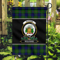 Clan Dundas Modern Tartan Crest Garden Flag  - Welcome  QS59 Clan Dundas Tartan Today   