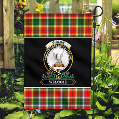 Clan Gibson Tartan Crest Garden Flag  - Welcome  PR87 Clan Garden Tartan Today   