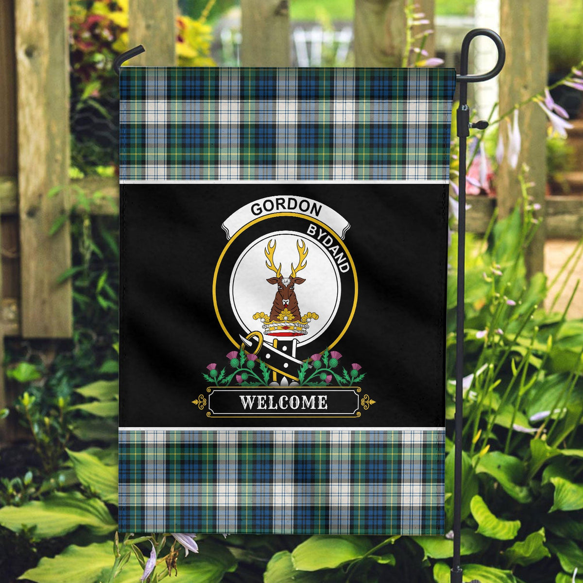 Clan Gordon Dress Ancient Tartan Crest Garden Flag  - Welcome  OH13 Clan Gordon Tartan Today   