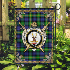 Clan Gordon Modern Tartan Crest Garden Flag  - Celtic Thistle  FC93 Clan Gordon Tartan Today   