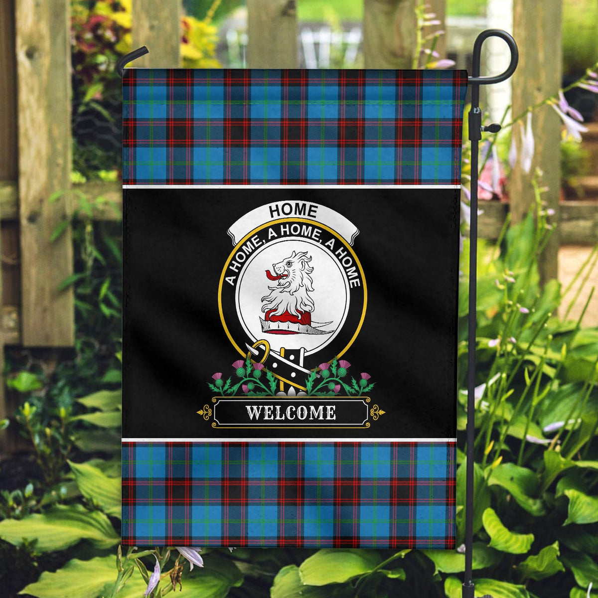 Clan Home Ancient Tartan Crest Garden Flag  - Welcome  XU23 Clan Home/Hume Tartan Today   