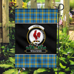 Clan Laing Tartan Crest Garden Flag  - Welcome  VI80 Clan Laing Tartan Today   