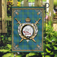 Clan Lockhart Tartan Crest Garden Flag  - Celtic Thistle  WE11 Clan Lockhart Tartan Today   