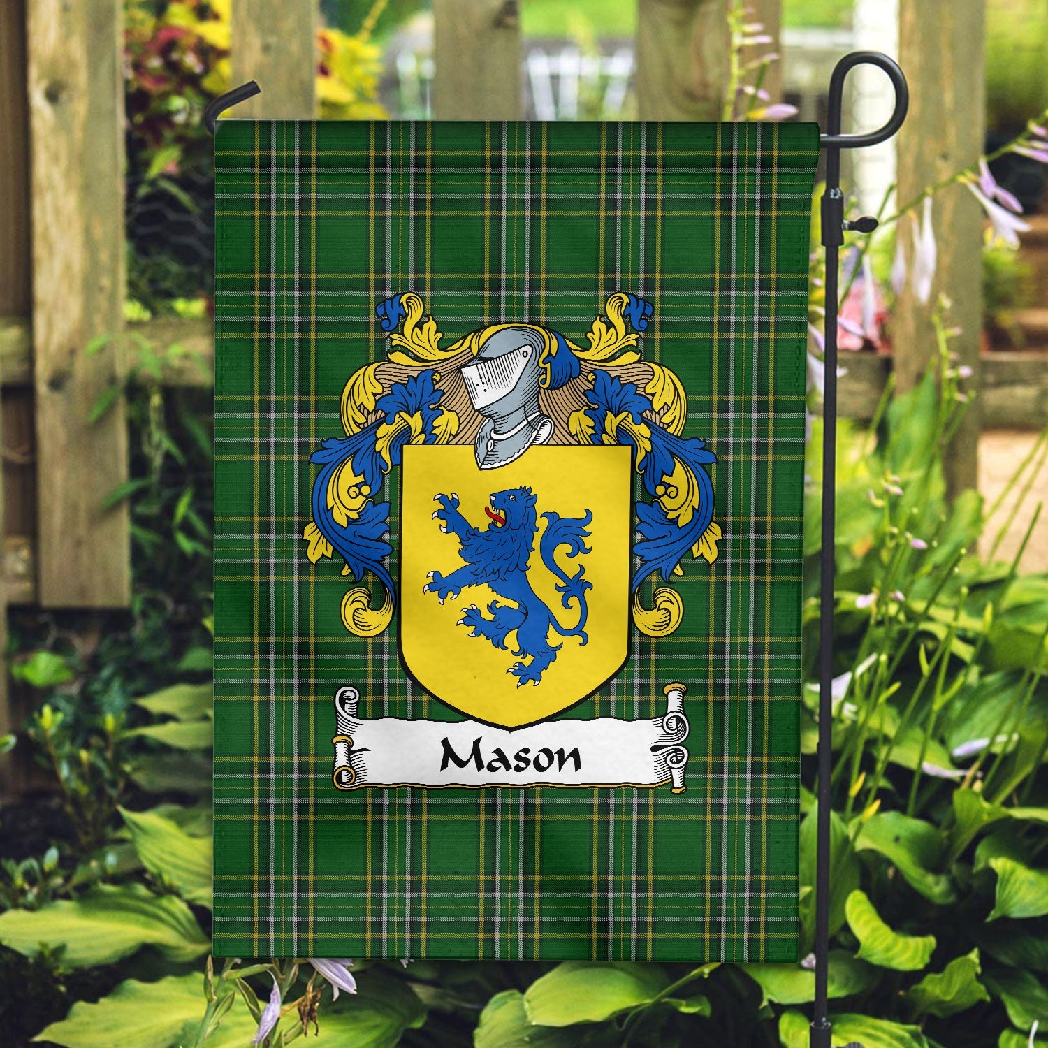 Clan Clan Mason Tartan Crest Garden Flag LI68 Clan Garden Tartan Today   