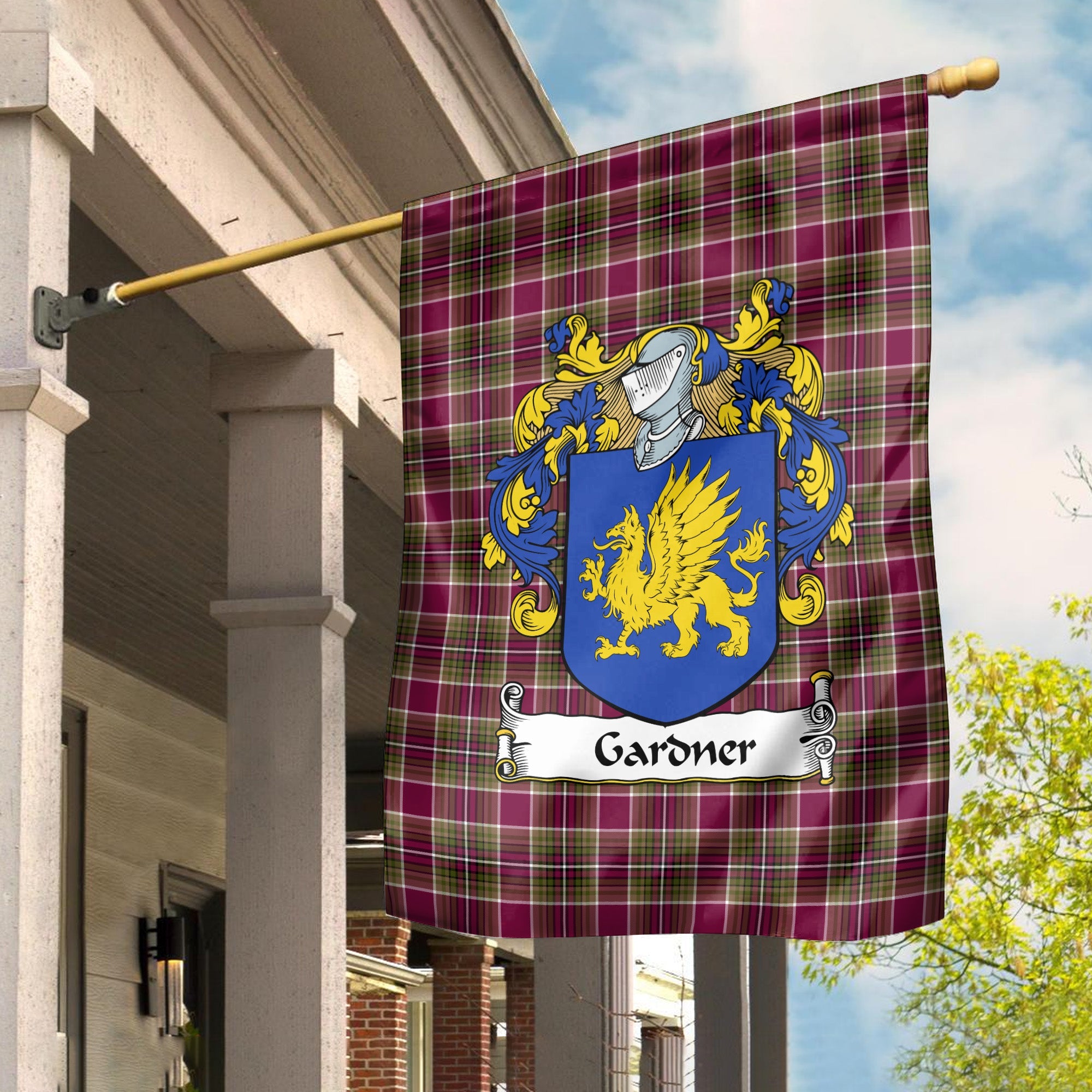 Clan Gardner Tartan Crest Garden Flag QD80 Clan Garden Tartan Today   