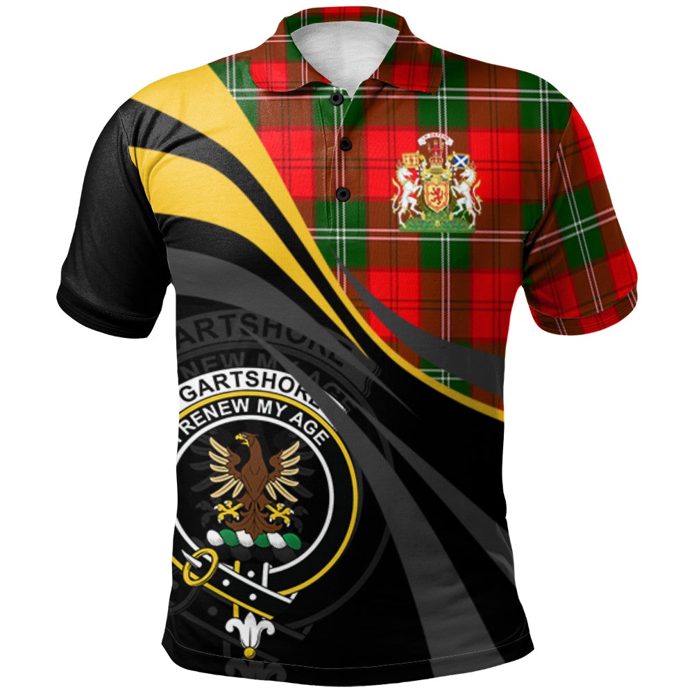 Clan Gartshore Tartan Polo Shirt - Royal Coat Of Arms Style II94 Gartshore Tartan Tartan Polo   