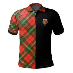 Clan Gartshore Tartan Polo Shirt Half of Me - Cross Style FB97 Gartshore Tartan Tartan Polo   