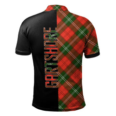 Clan Gartshore Tartan Polo Shirt Half of Me - Cross Style FB97 Gartshore Tartan Tartan Polo   