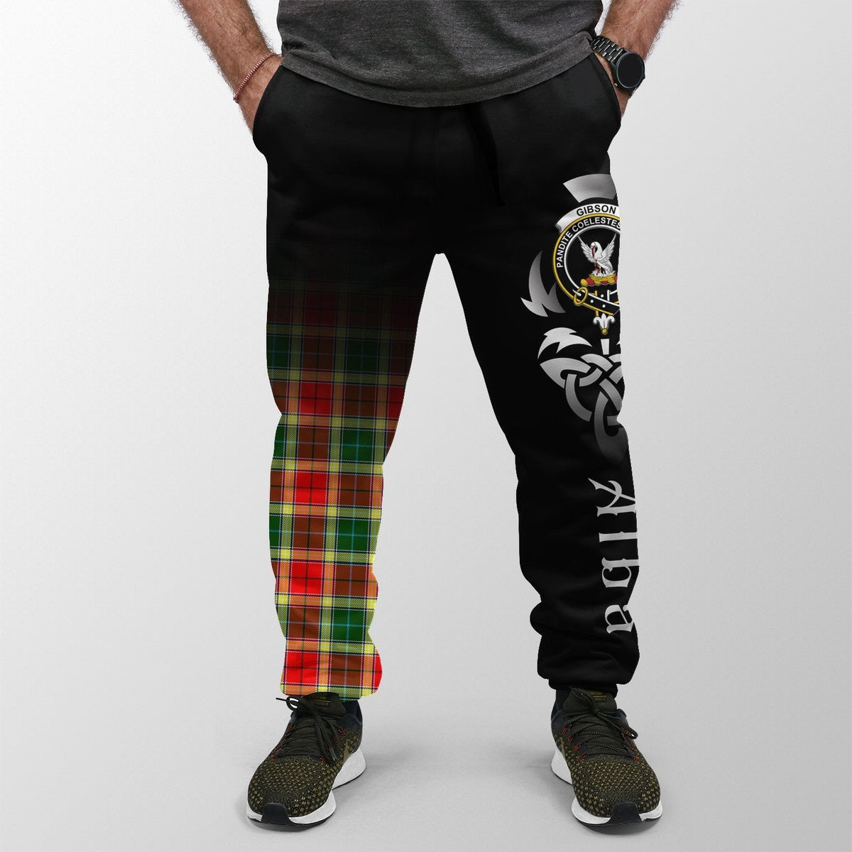 Clan Gibbs Tartan Crest Jogger Sweatpants  Alba Celtic Style MS73 Clan Gibbs Tartan Today   