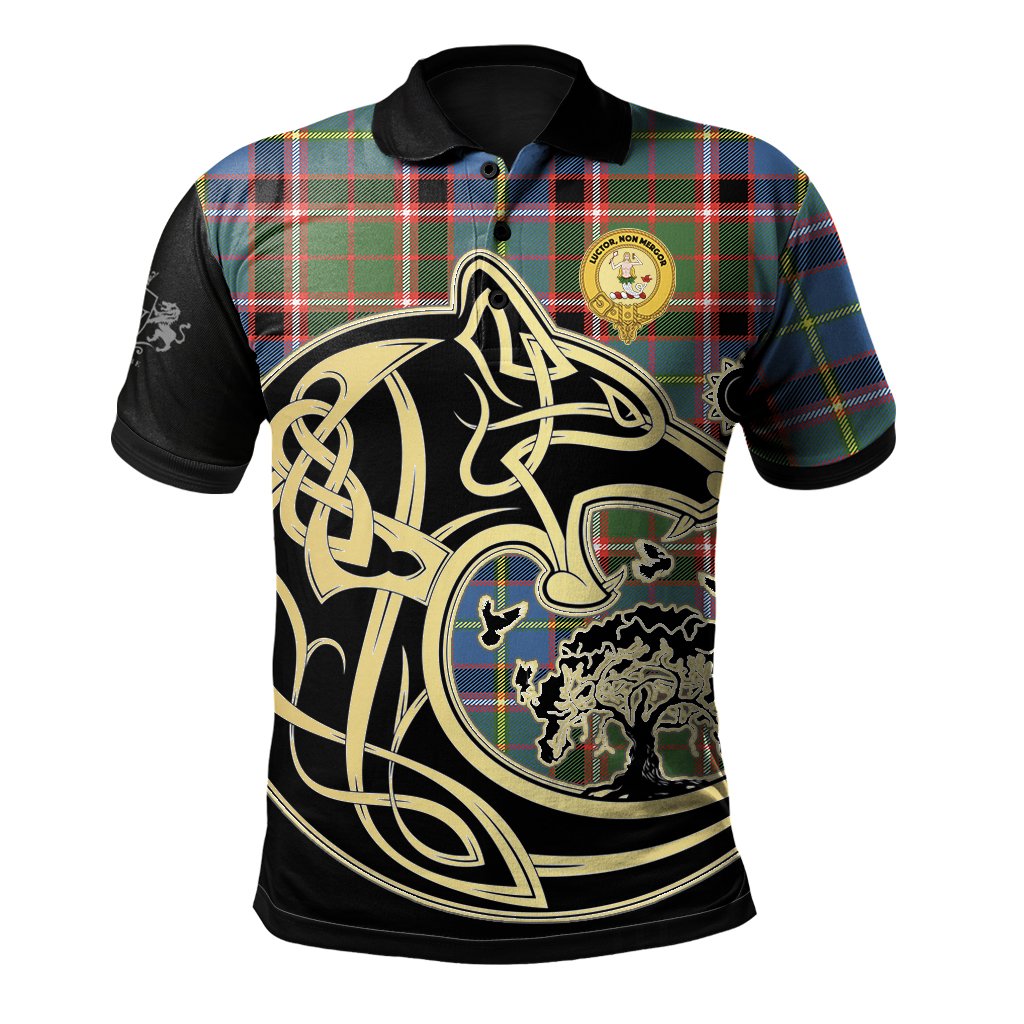 Clan Glass Tartan Polo Shirt Viking Wolf QM94 Glass Tartan Tartan Polo   