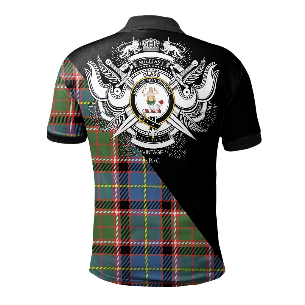 Clan Glass Clan - Military Polo Shirt HO80 Glass Tartan Tartan Polo   