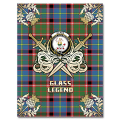 Clan Glass Tartan Gold Courage Symbol Blanket NG38 Clan Glass Tartan Today   