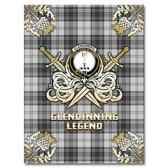 Clan Glendinning Tartan Gold Courage Symbol Blanket EO70 Clan Glen Tartan Today   