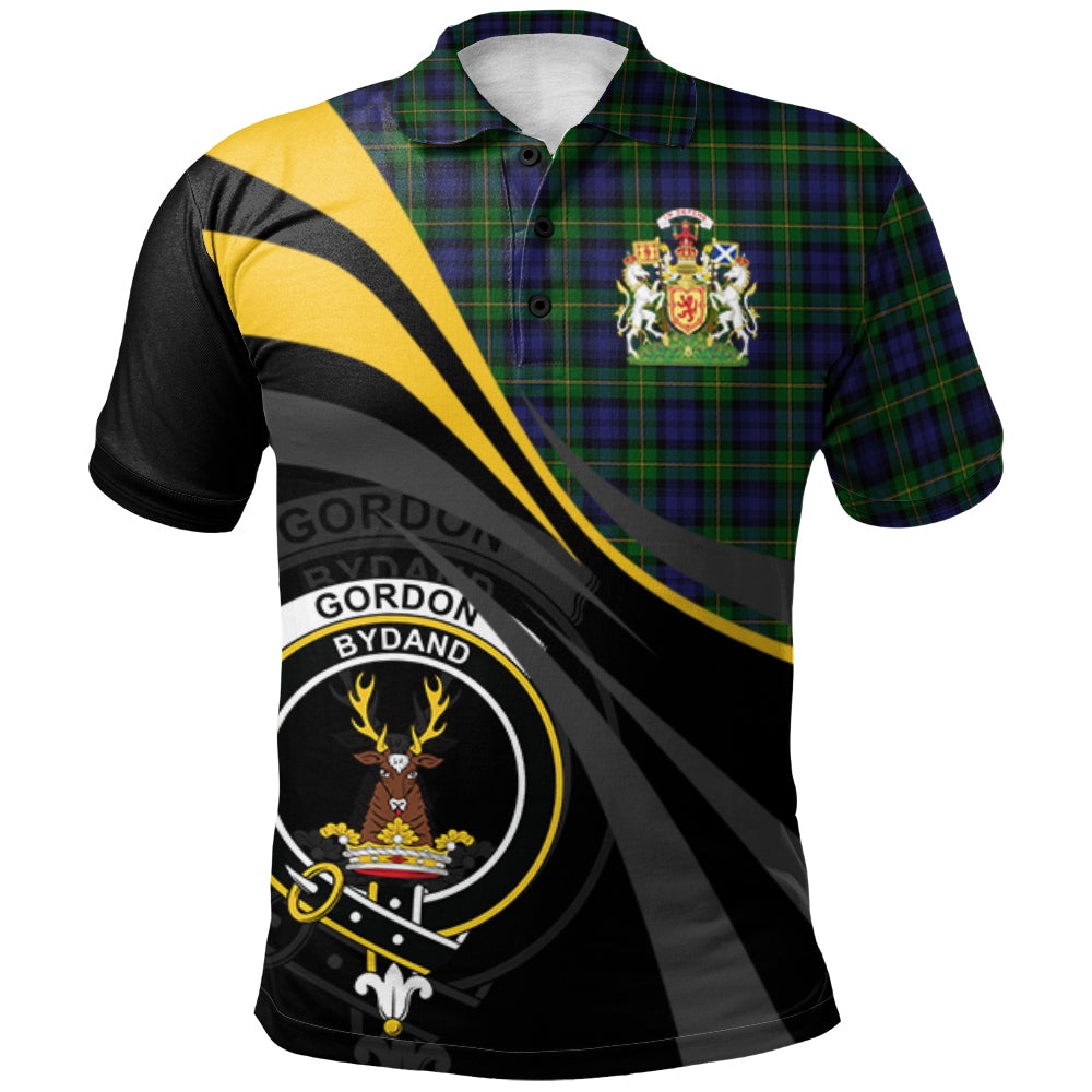 Clan Gordon Tartan Polo Shirt - Royal Coat Of Arms Style DQ35 Gordon Tartan Tartan Polo   